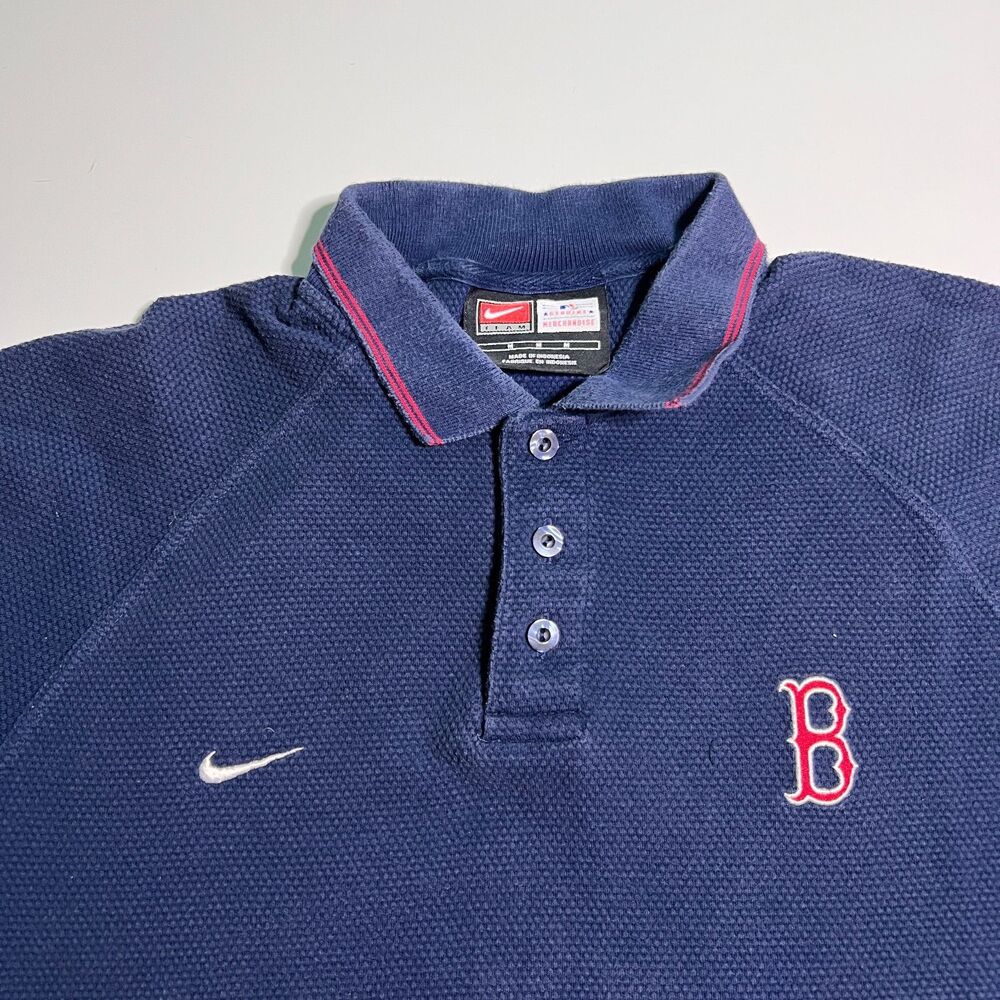 Nike Team Red Sox Polo Men's M Navy Vintage Y2K 2004 MLB Genuine Merchandise
